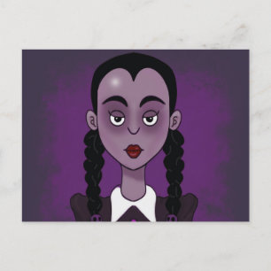 Cartes postales de tresses de fille gothique emo a