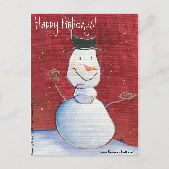 Cartes postales de vacances de bonhomme de neige (Devant)