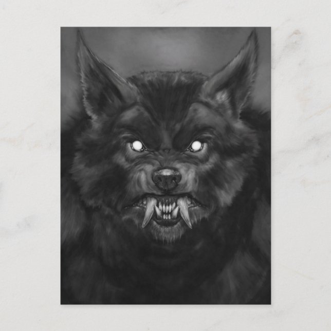 Cartes postales de visage de loup-garou (Devant)