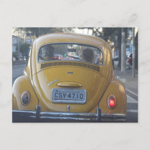 Cartes postales de voiture Vintage Bug Jaune