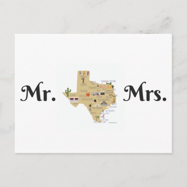Cartes postales des jeunes mariés du Texas (Devant)