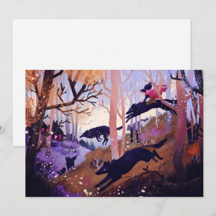 Cartes postales des loups dans la forêt