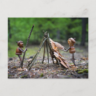 Cartes postales des lutins des glands construisant
