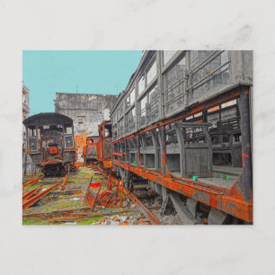 Cartes postales des vieilles locomotives et wagons