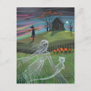 Cartes postales d'Halloween d'amis fantômes