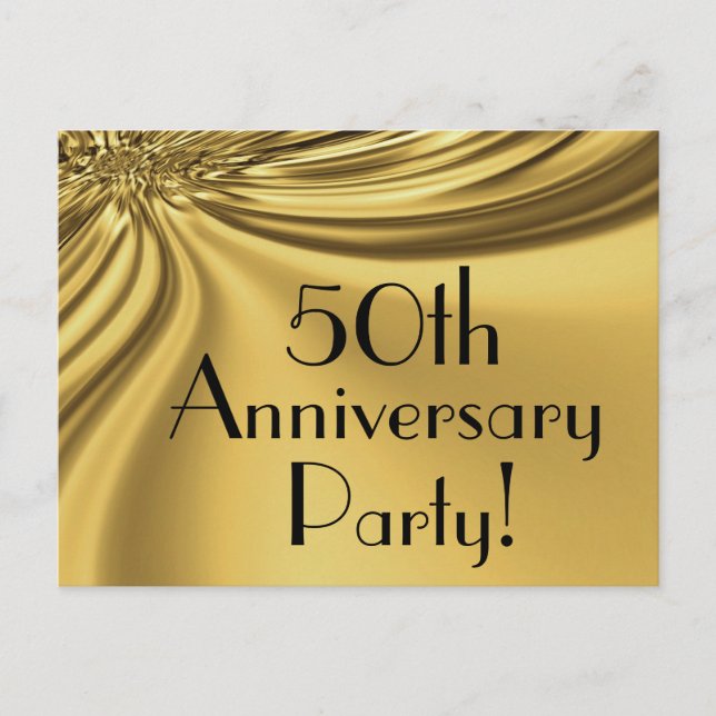 Cartes postales d'invitation 50e anniversaire Or É (Devant)