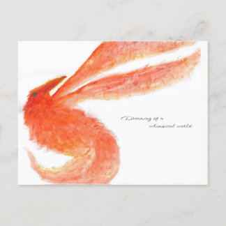 Cartes postales d'oiseaux mythiques peintes en rou
