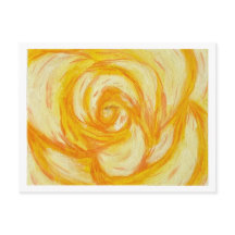 Cartes postales d'origine abstraite Rose jaune