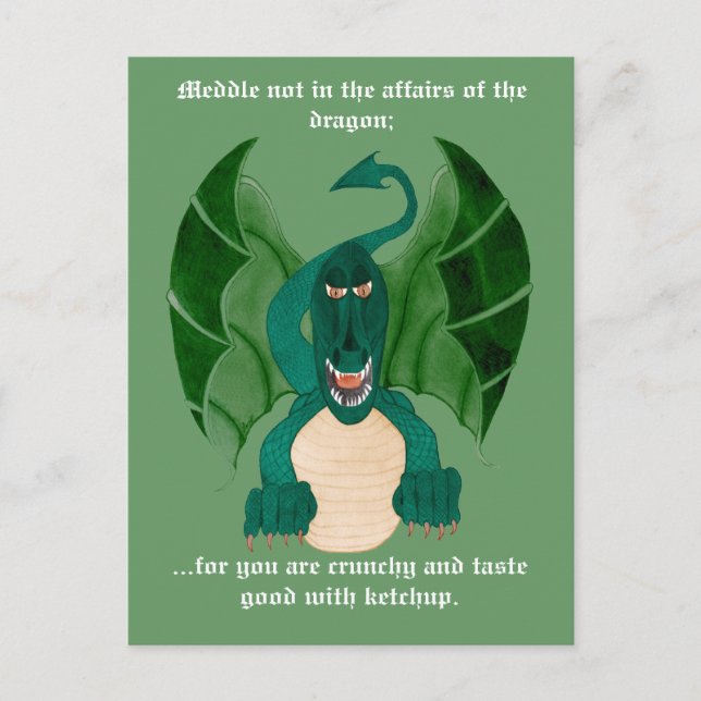 Cartes postales dragon amusantes (Devant)