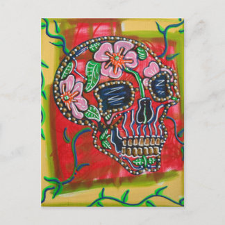 Cartes postales du crâne de fleurs