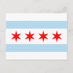 Cartes postales du drapeau de Chicago