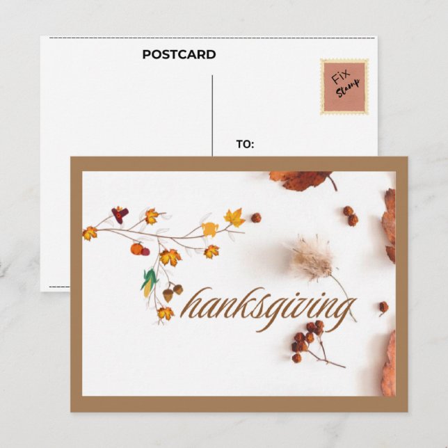 Cartes postales du feuillage de Thanksgiving 03 (Devant / Derrière)