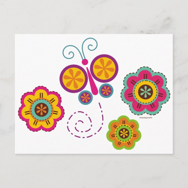 Cartes postales du jardin papillon (Devant)