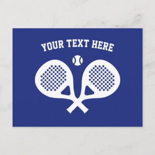 Cartes postales du logo padel tennis de raquettes 