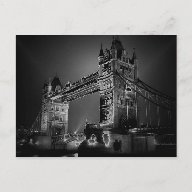 Cartes postales du London Tower Bridge noir et bla (Devant)
