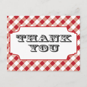 Cartes postales du Merci Motif Red Gringham