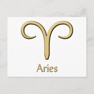 Cartes postales du symbole d'or Aries
