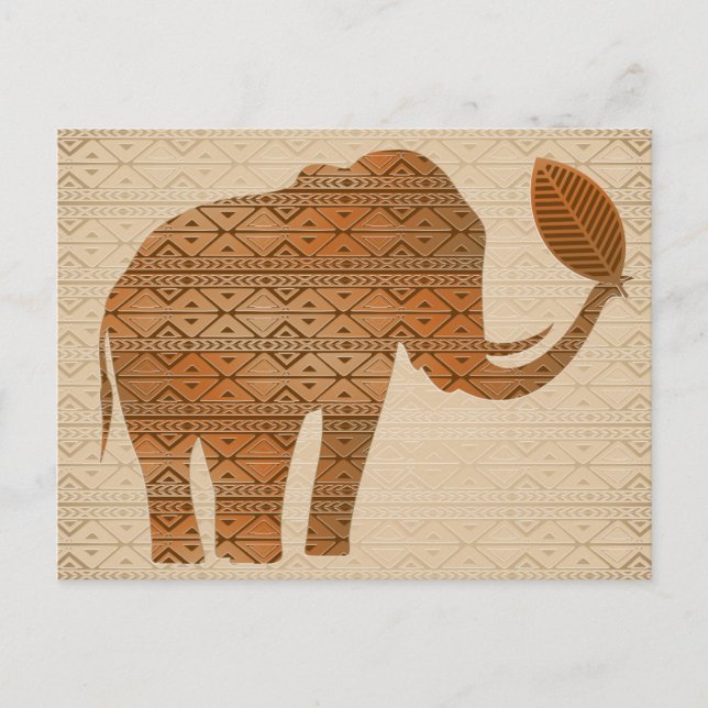 Cartes postales Elephant Tribal Art Design (Devant)