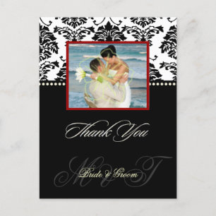 Cartes postales en Merci Damas noir + blanc,