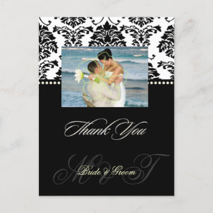 Cartes postales en Merci Damas noir + blanc,