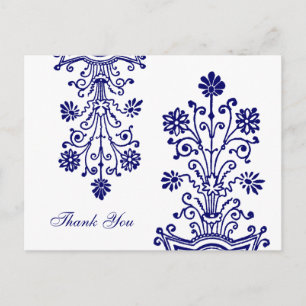 Cartes postales en Merci Floral Bleu Étché