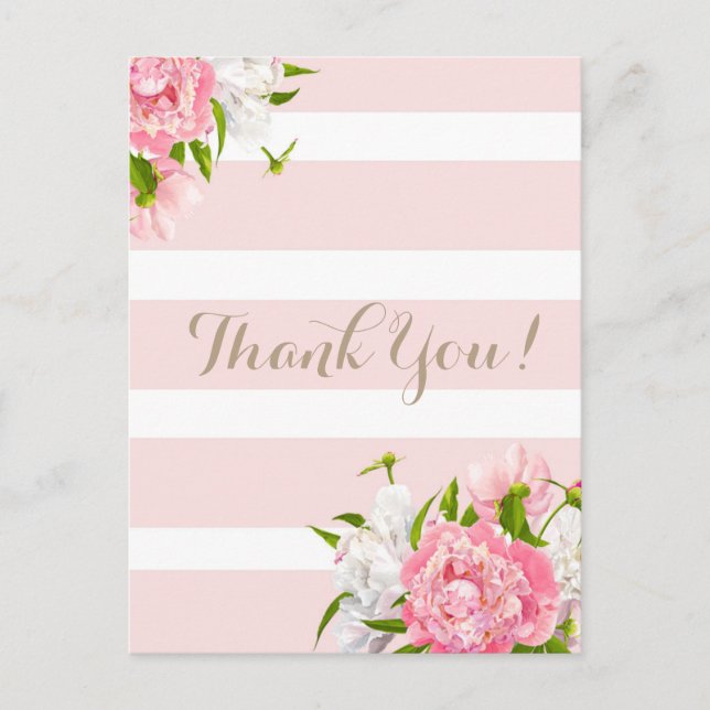 Cartes postales en Merci Floral Pink (Devant)