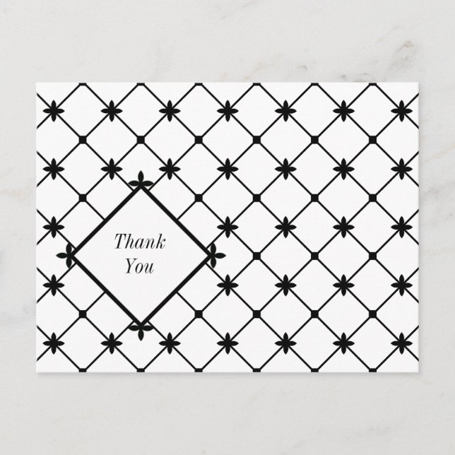 Cartes postales en Merci Motif noir blanc (Devant)