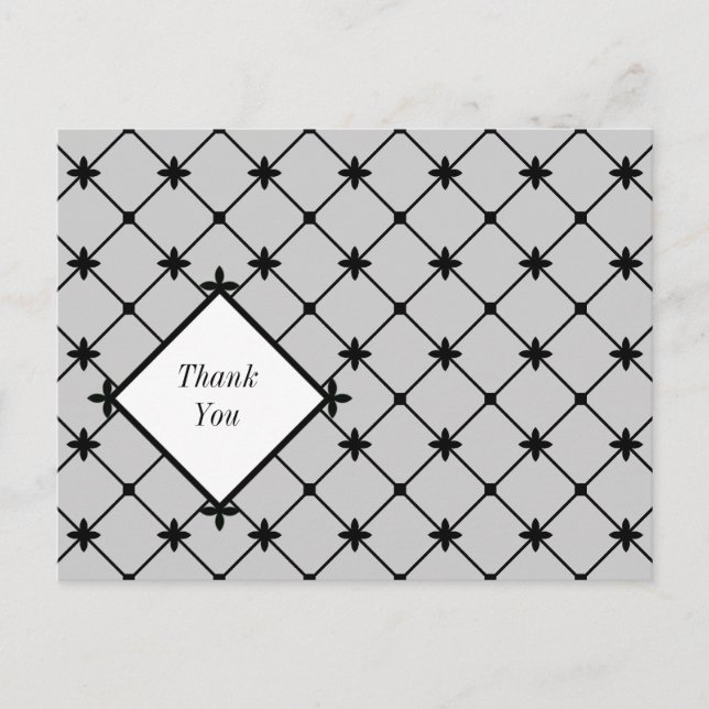Cartes postales en Merci Motif noir blanc (Devant)