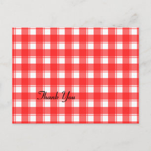 Cartes postales en Merci personnalisé rouge et bla