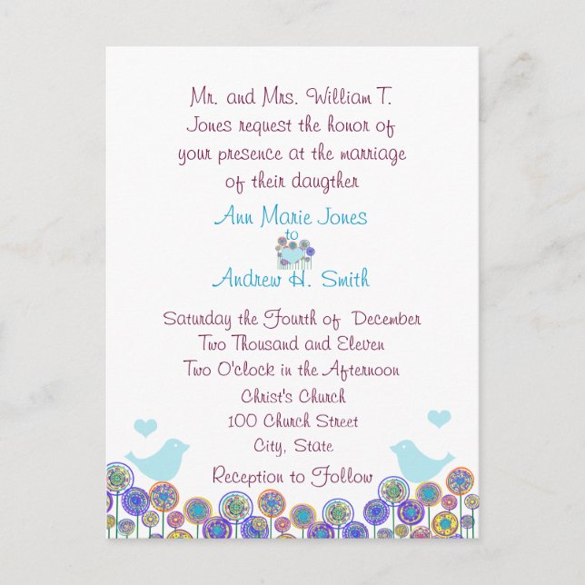 Cartes postales Faire-part de mariage bon marché (Devant)