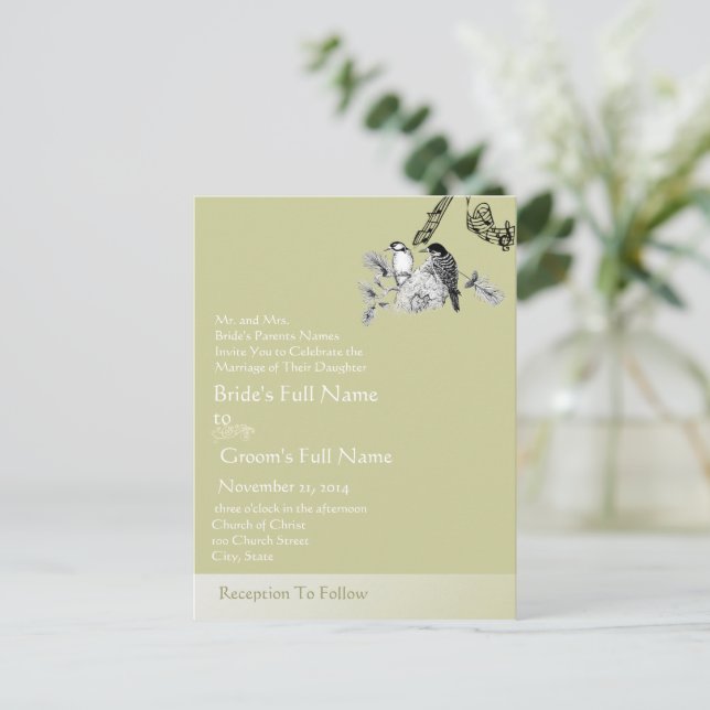 Cartes postales Faire-part de mariage bon marché (Debout devant)