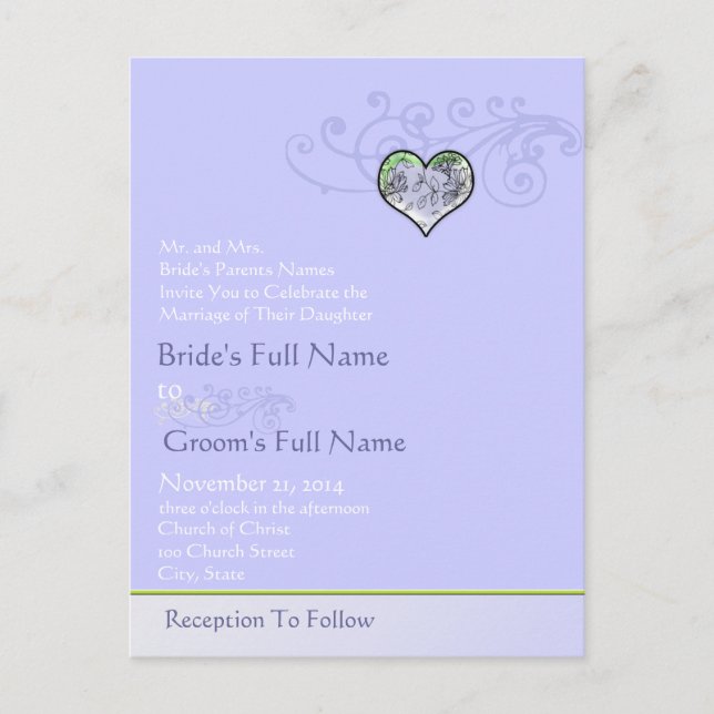 Cartes postales Faire-part de mariage bon marché (Devant)
