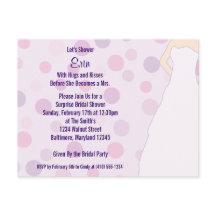 Cartes postales Fête des mariées violet Pois Invit
