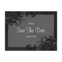 Cartes postales florales noir et gris gothiques po