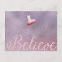 Cartes postales Flying Pig-Believe