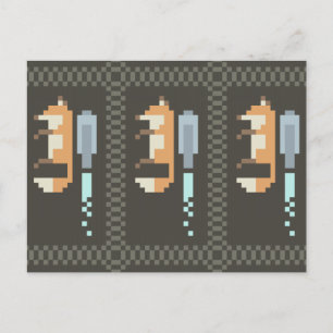 Cartes postales Fox Jetpack Pixel Art