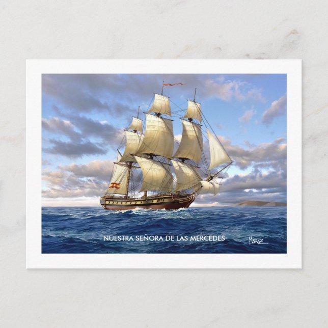Cartes postales Frégate Nuestra Señora de las Merc (Devant)