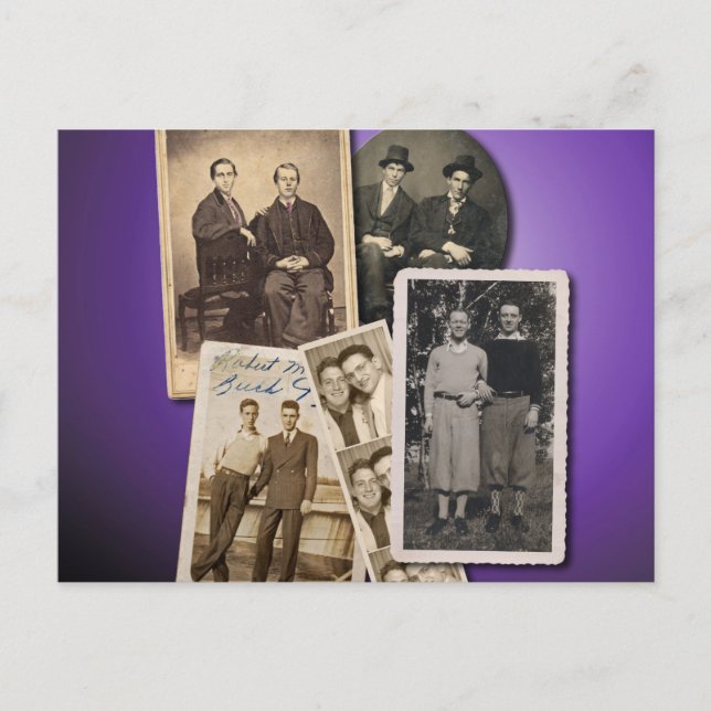 Cartes postales gaies avec de beaux portraits vint (Devant)