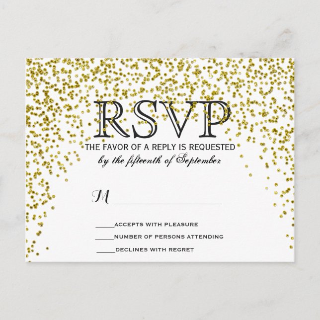 Cartes postales Gold Parties scintillant Confetti  (Devant)