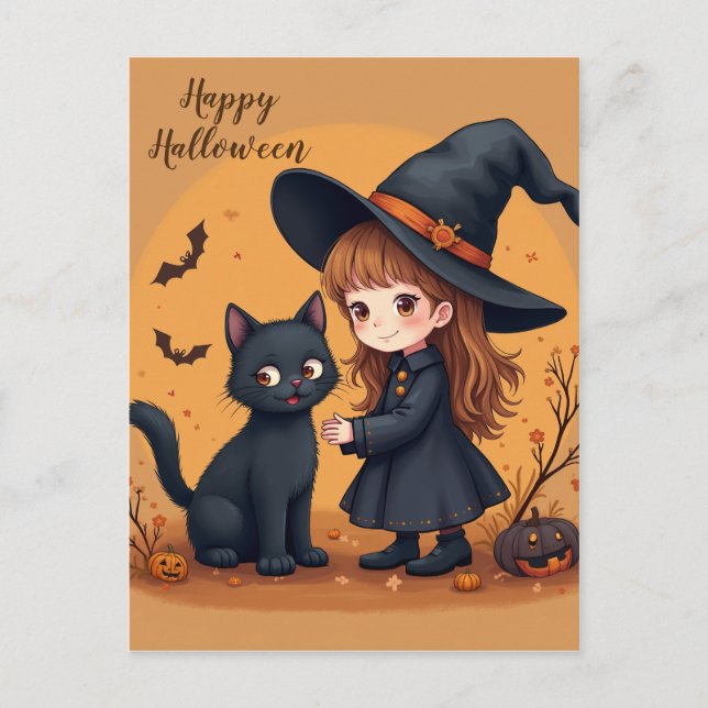 Cartes Postales Halloween mignonnes (Devant)