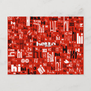 Cartes postales Hello Part Deux simples - Rouge