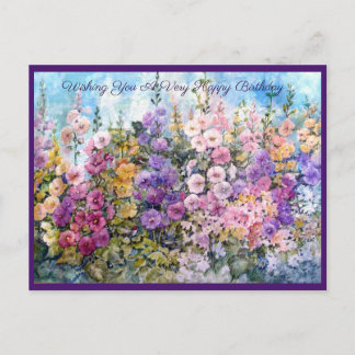 Cartes postales Hummingbird Heaven Hollyhock salua