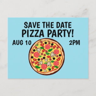 CARTES POSTALES INVITATIONS FÊTE PIZZA RÉSERVER LA