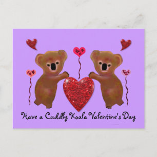 Cartes postales Koala Valentine Hearts