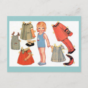 Cartes postales Little Girl Paper Doll