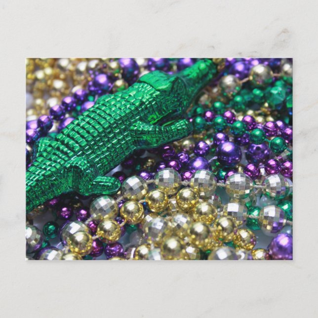 Cartes postales Mardi Gras et Green Gator (Devant)