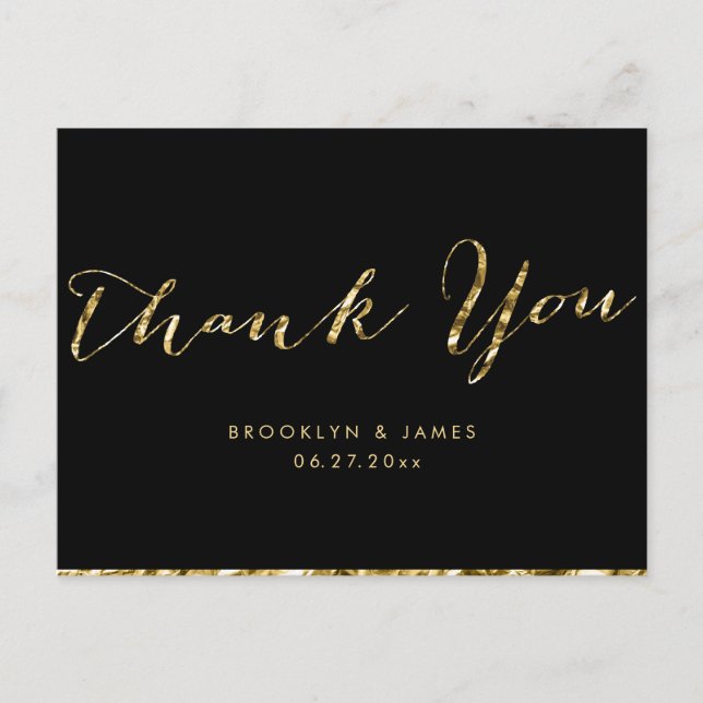 Cartes postales Mariage Gold Foil Noir (Devant)