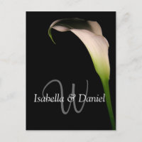 Cartes postales mariages Calla Lily W Monogrammes