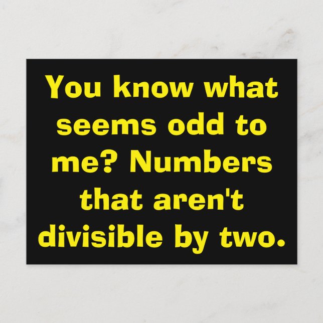 Cartes postales Math Odd (Devant)