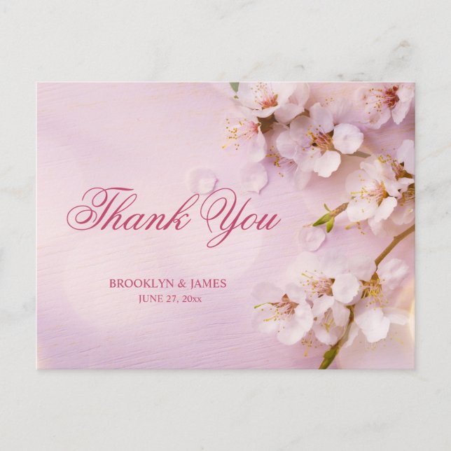 Cartes postales Merci de mariage élégant en fleurs (Devant)